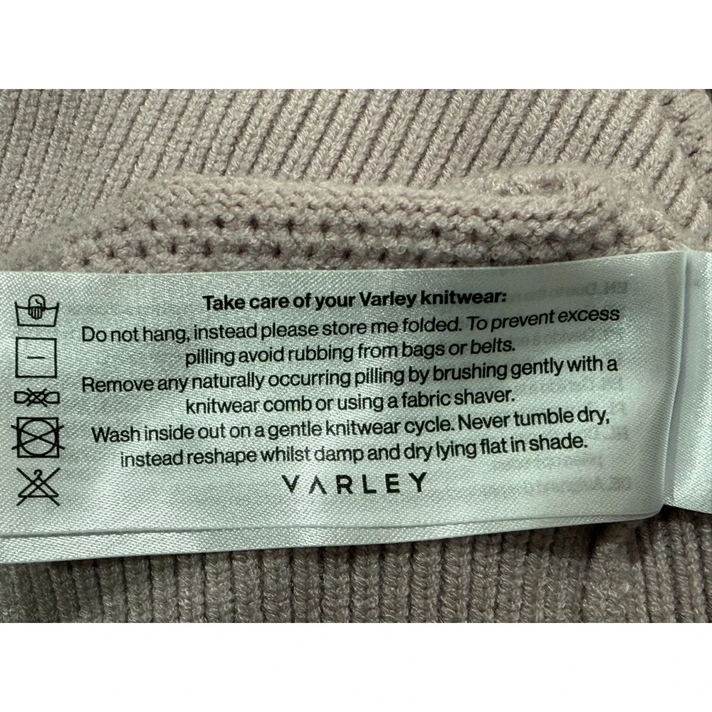 Varley Darla Half Zip Knit Sweater Lilac Pointelle Pullover VAR02468 Small